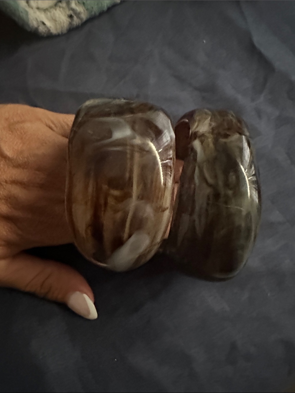 Zara Chunky Marbled Brown Resin Bangles